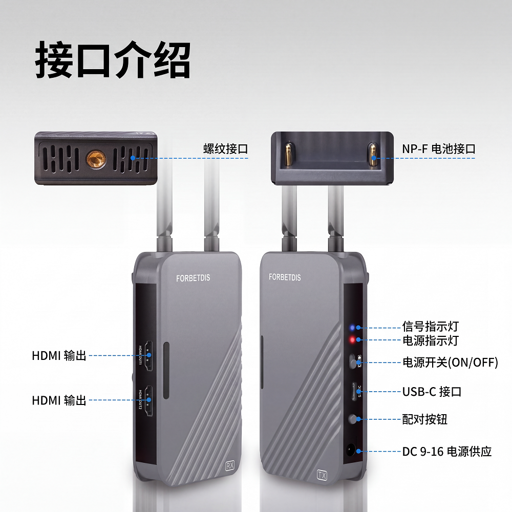 JM500PRO 4K 无线 HDMI 发射器与接收器 | 500米/1640英尺远距离传输 | 4K@30Hz | 0.06S 低延迟